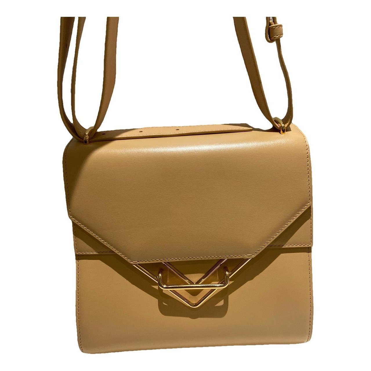 Clip leather handbag