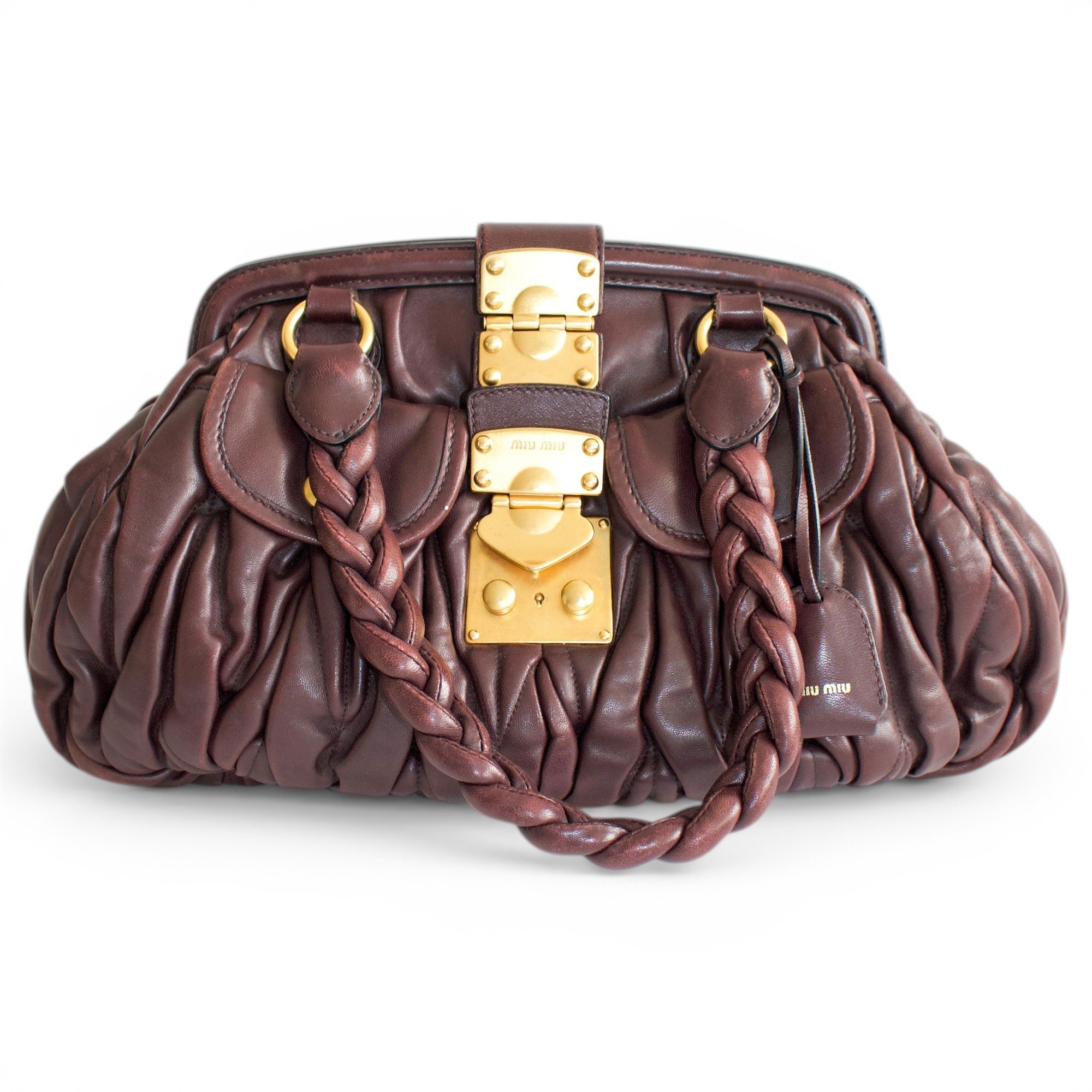 Coffer leather handbag