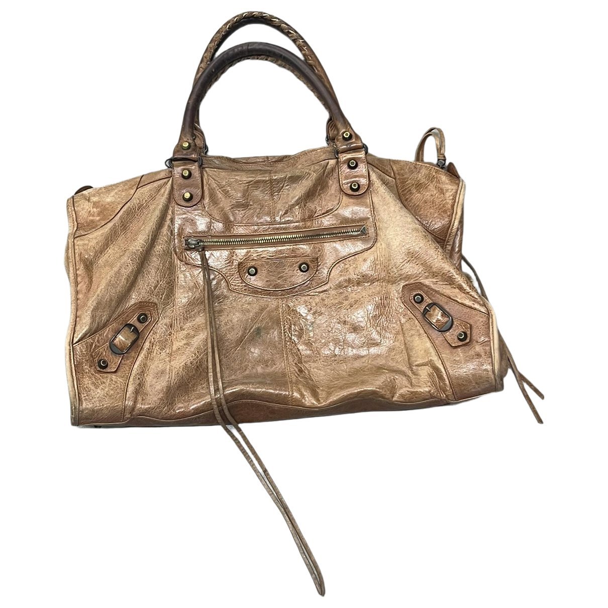City leather handbag