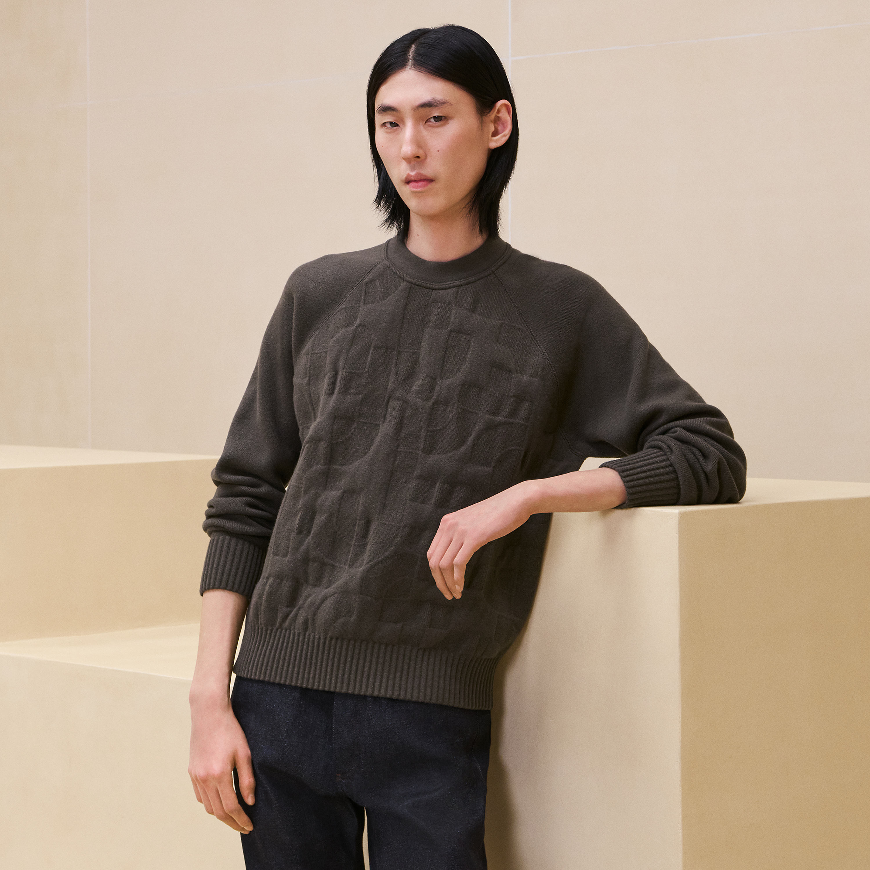 "Maillon puzzle 3D" crewneck sweater