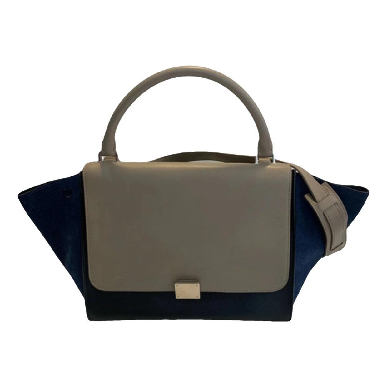Trapèze leather handbag