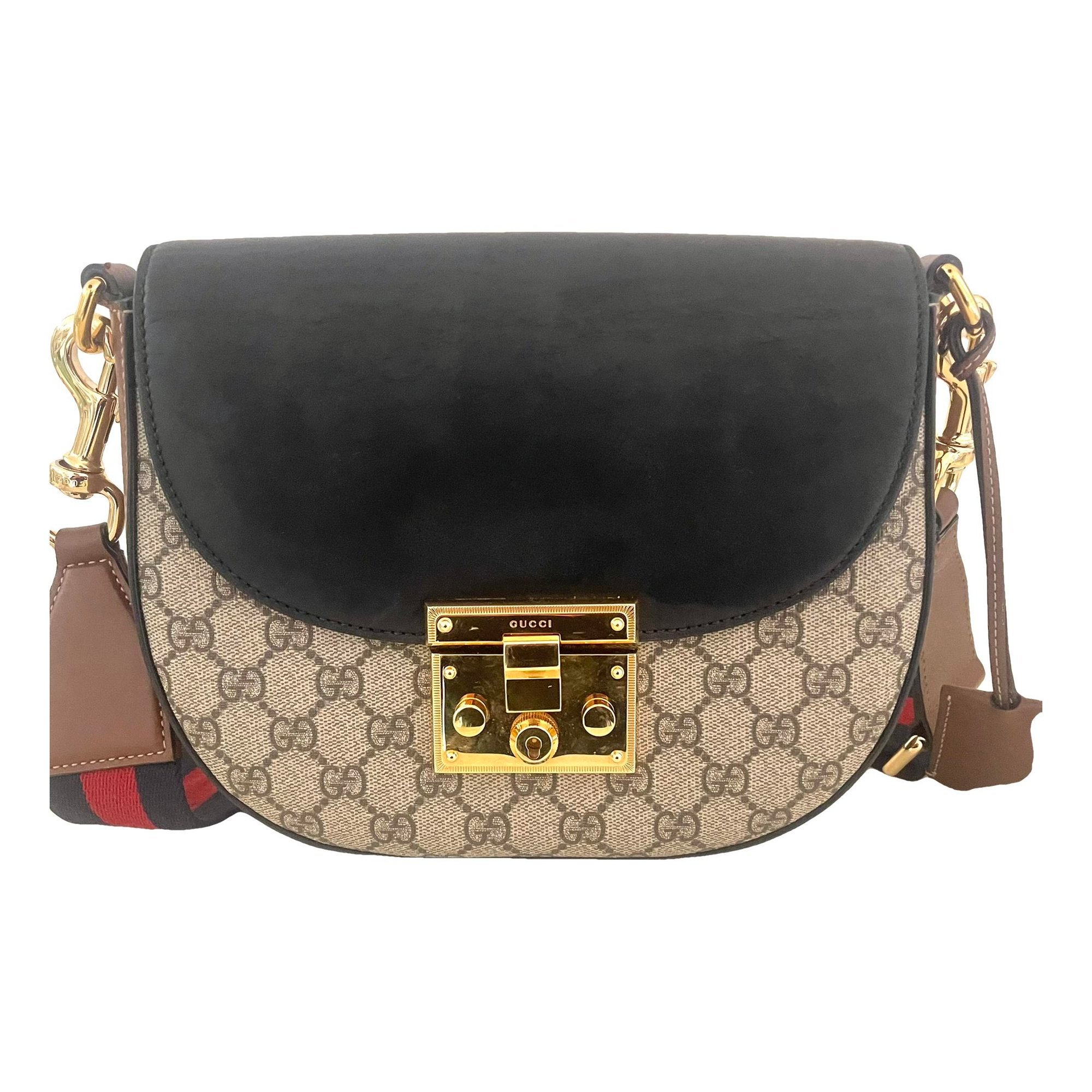 Padlock leather crossbody bag