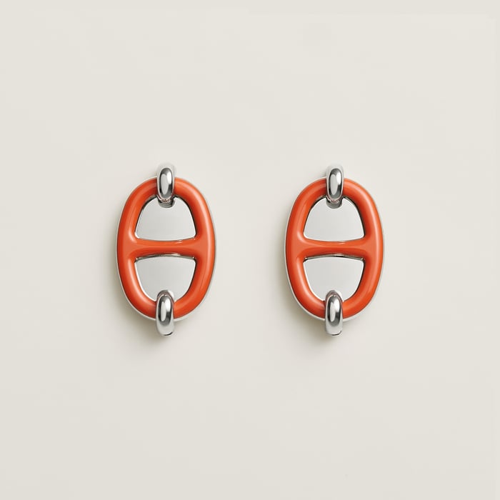 Orange Passion Mini Maillon Earrings