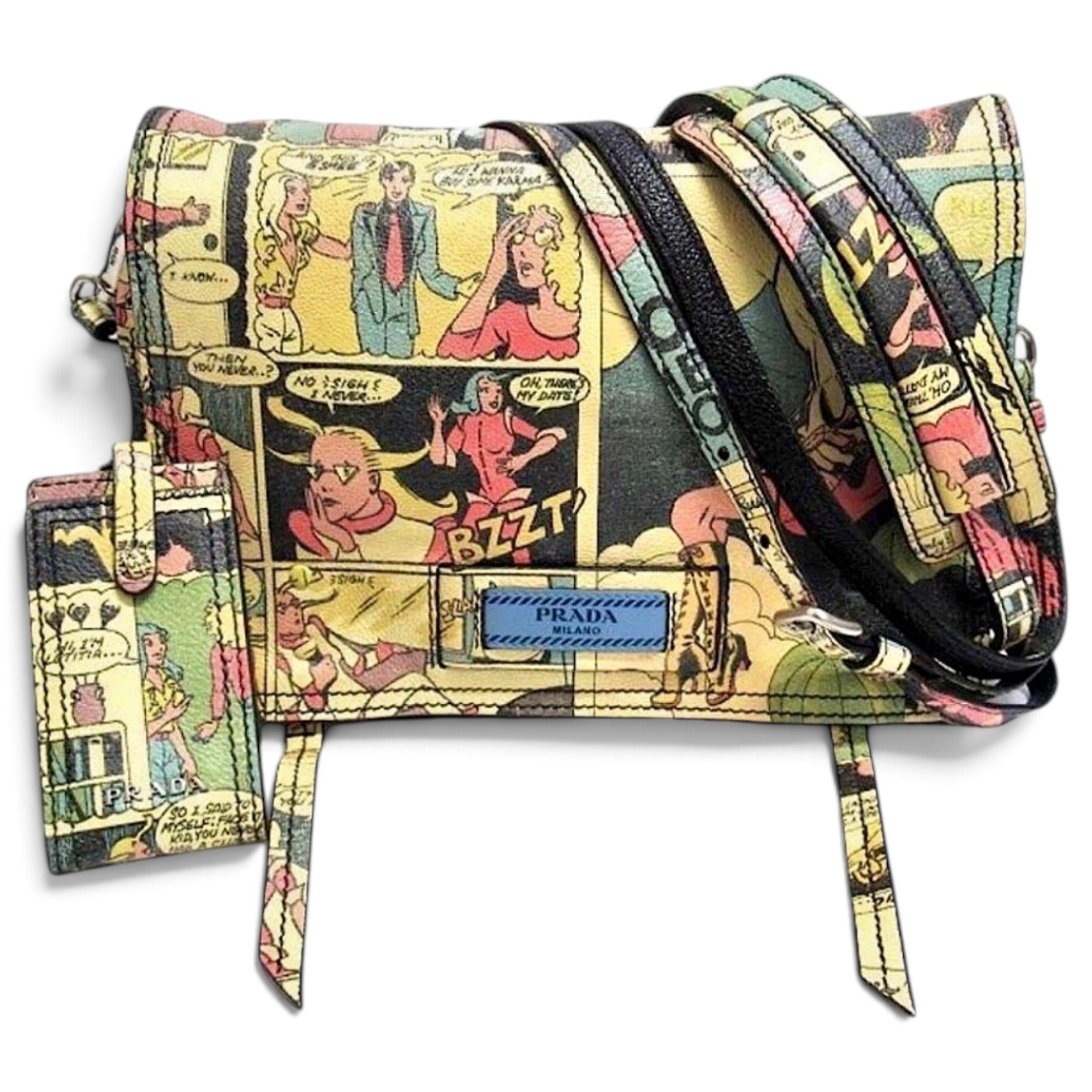 Etiquette leather handbag