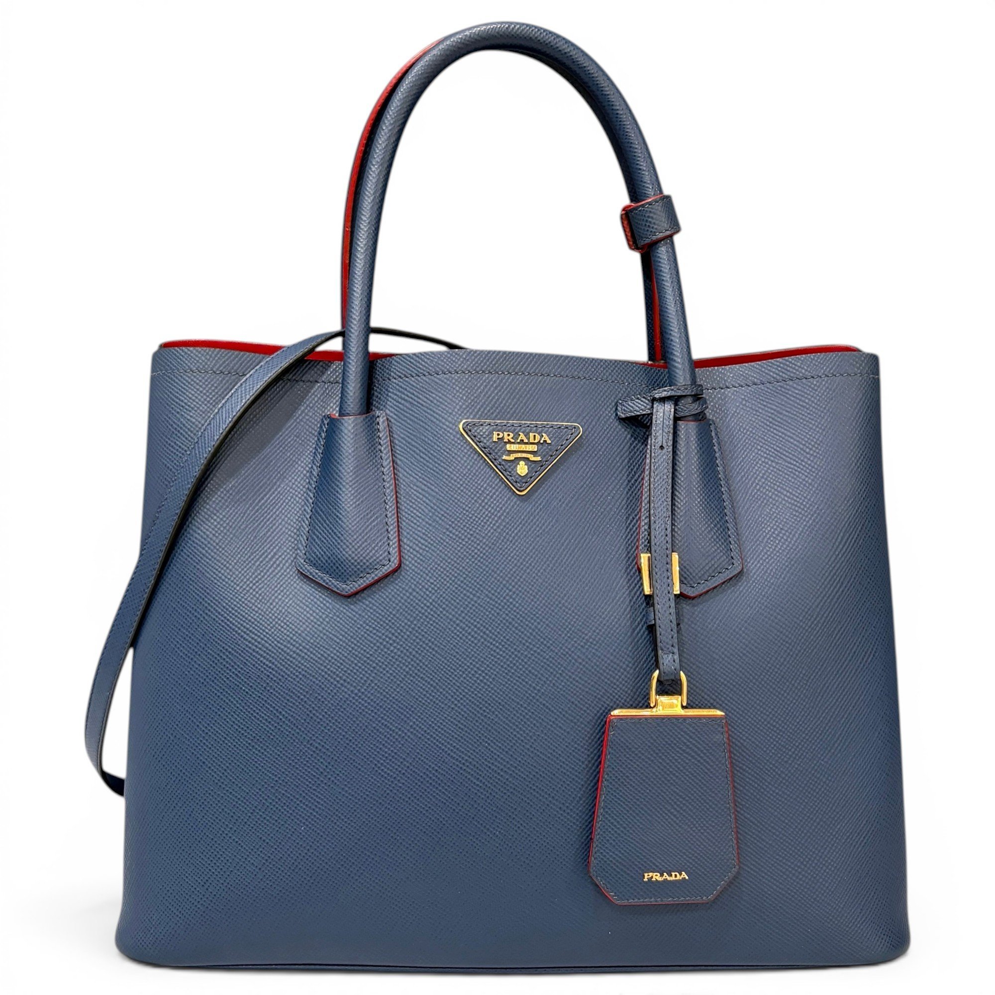 Prada Double pony-style calfskin tote