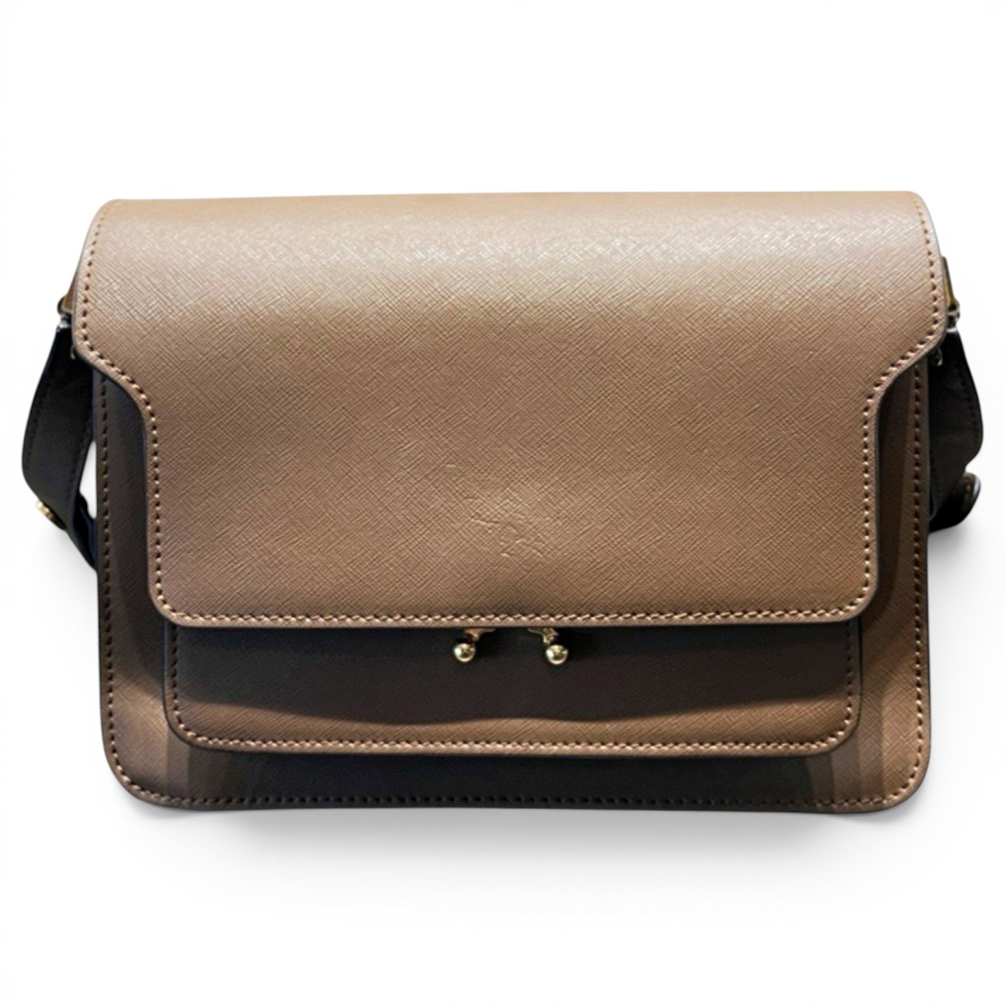 Trunk leather handbag