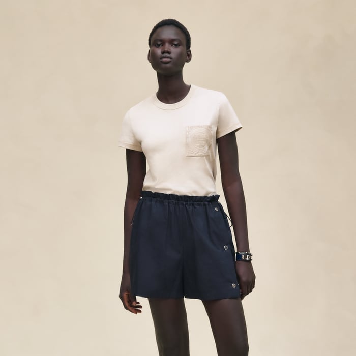 Bleu Noir Short Coulissé