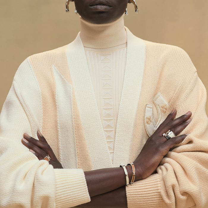 Blanc Naturel Long-sleeve Long Cardigan