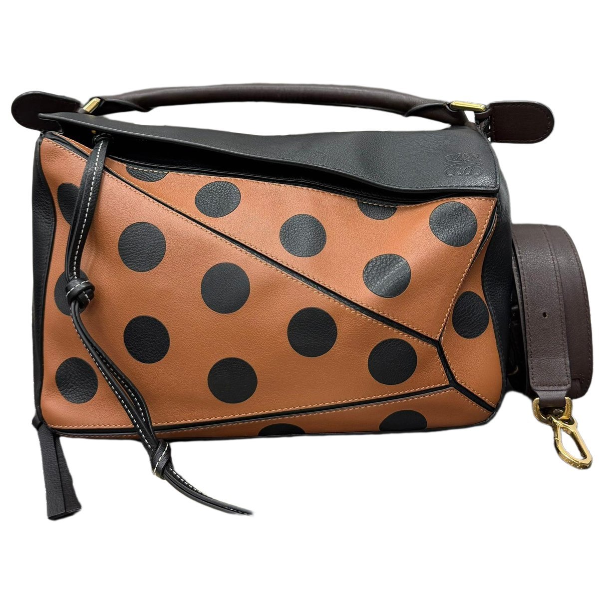 Puzzle leather handbag