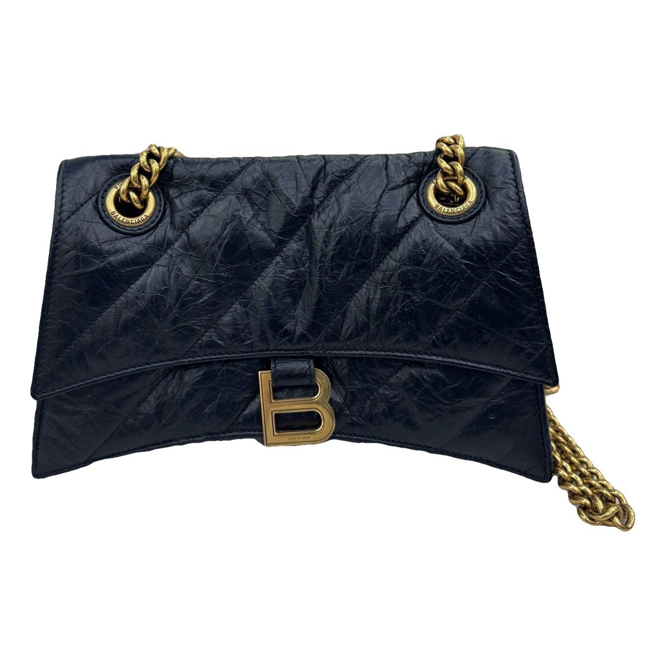 Crush leather handbag