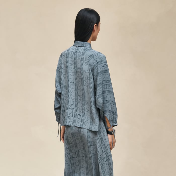 Bleu Adriatique "Cahier Du Colporteur" Blouse