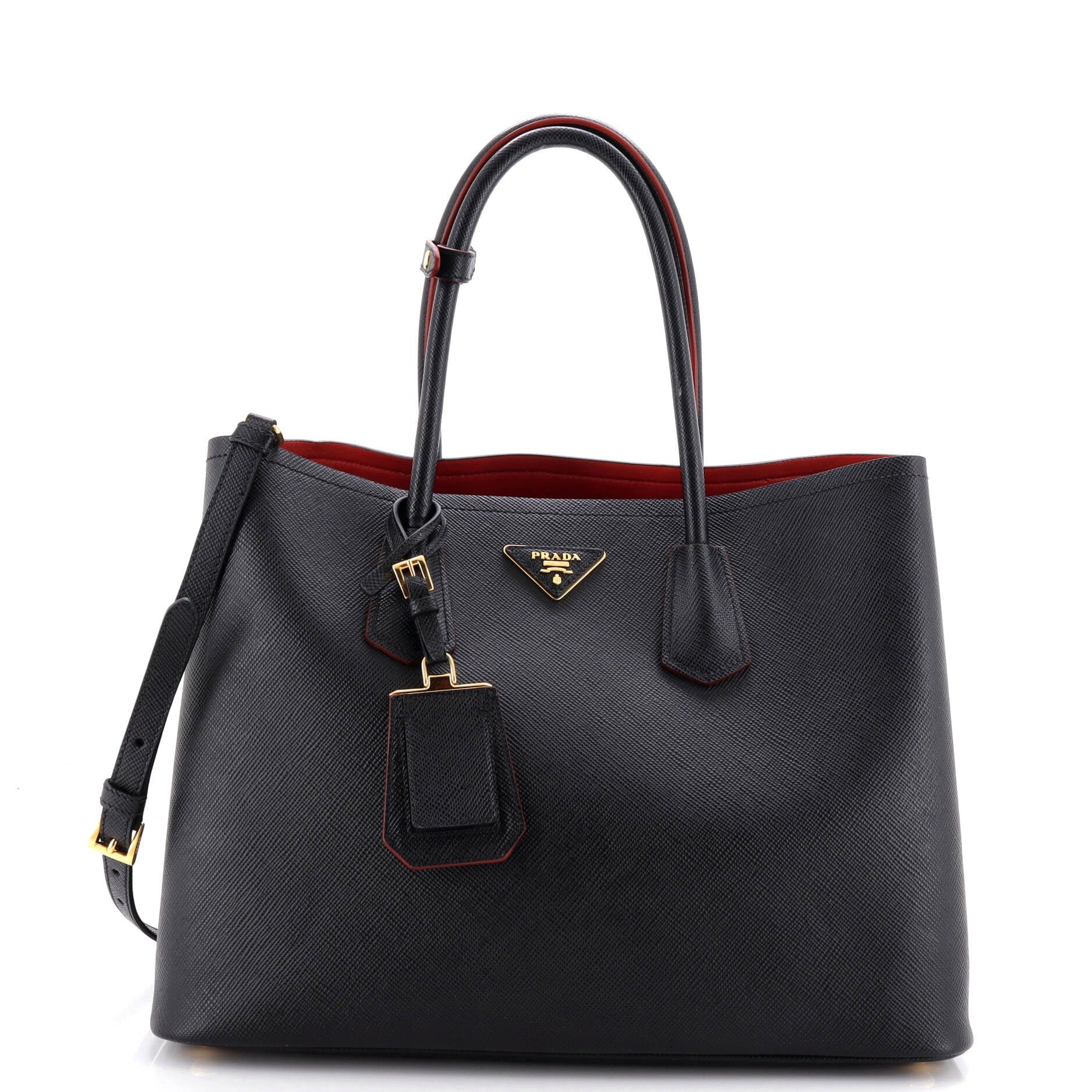 Cuir Double Tote Saffiano Leather Large