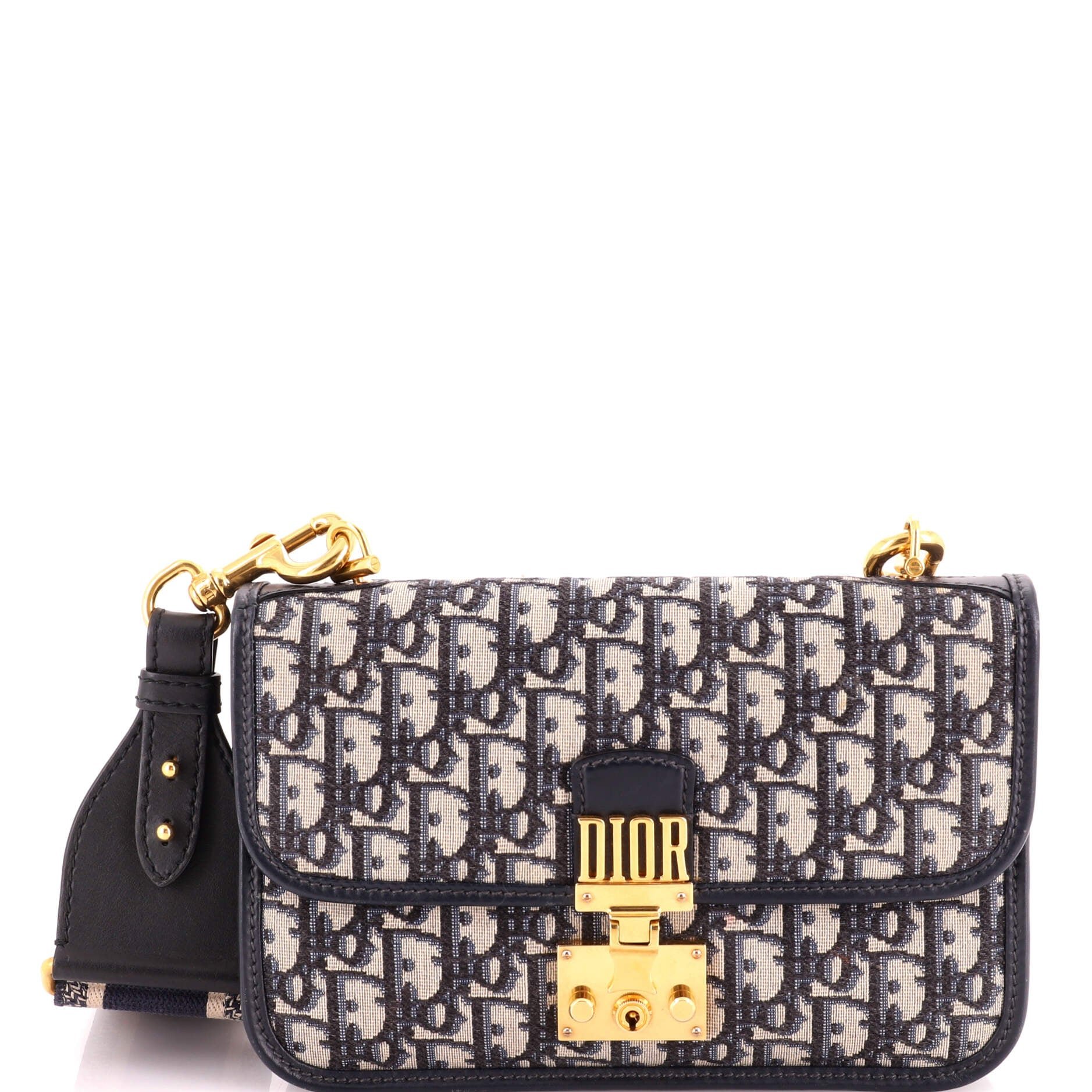 Dior Dioraddict Flap Bag with Strap Oblique Canvas Medium