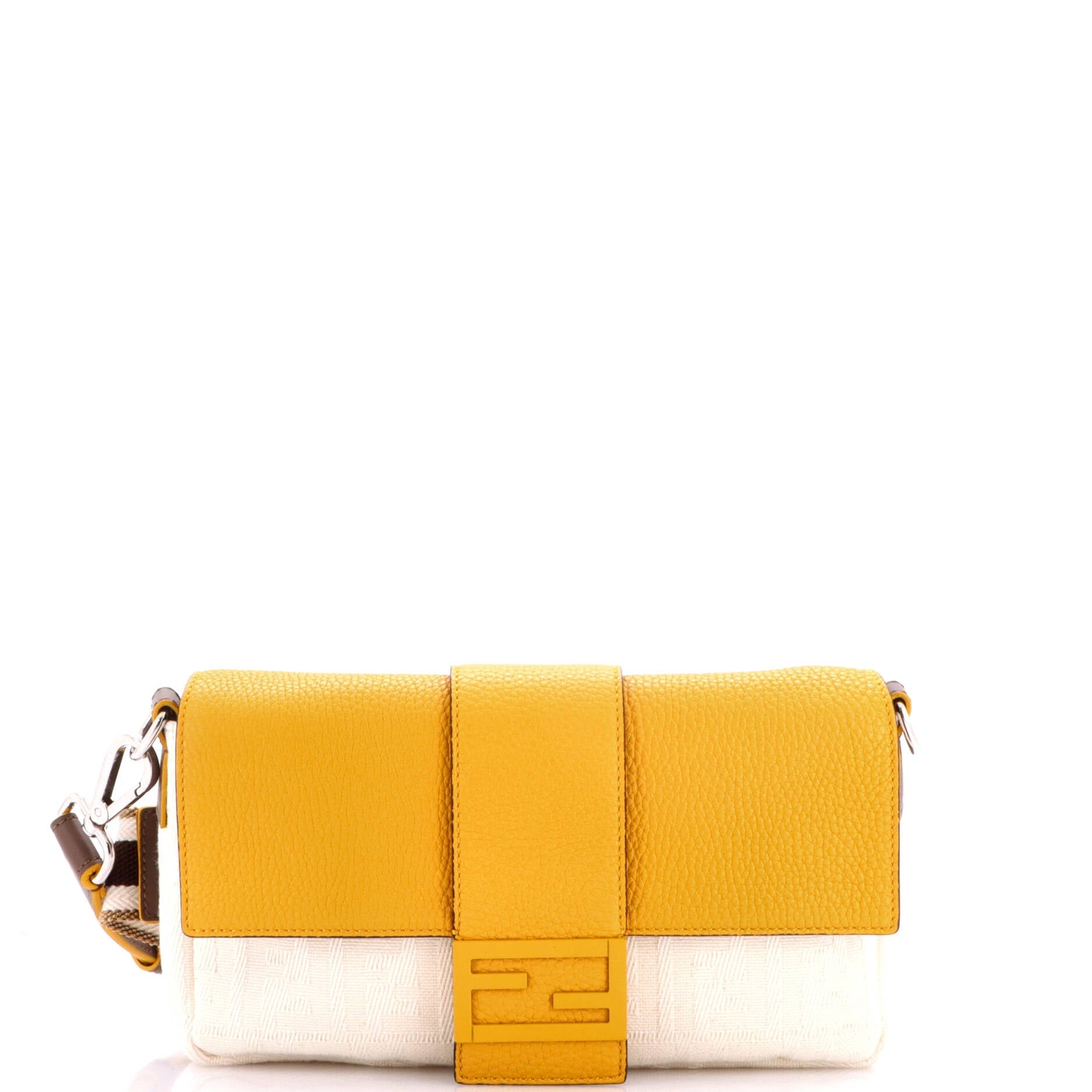 Baguette Convertible Belt Bag Zucca Canvas with Canvas and Leather Medium