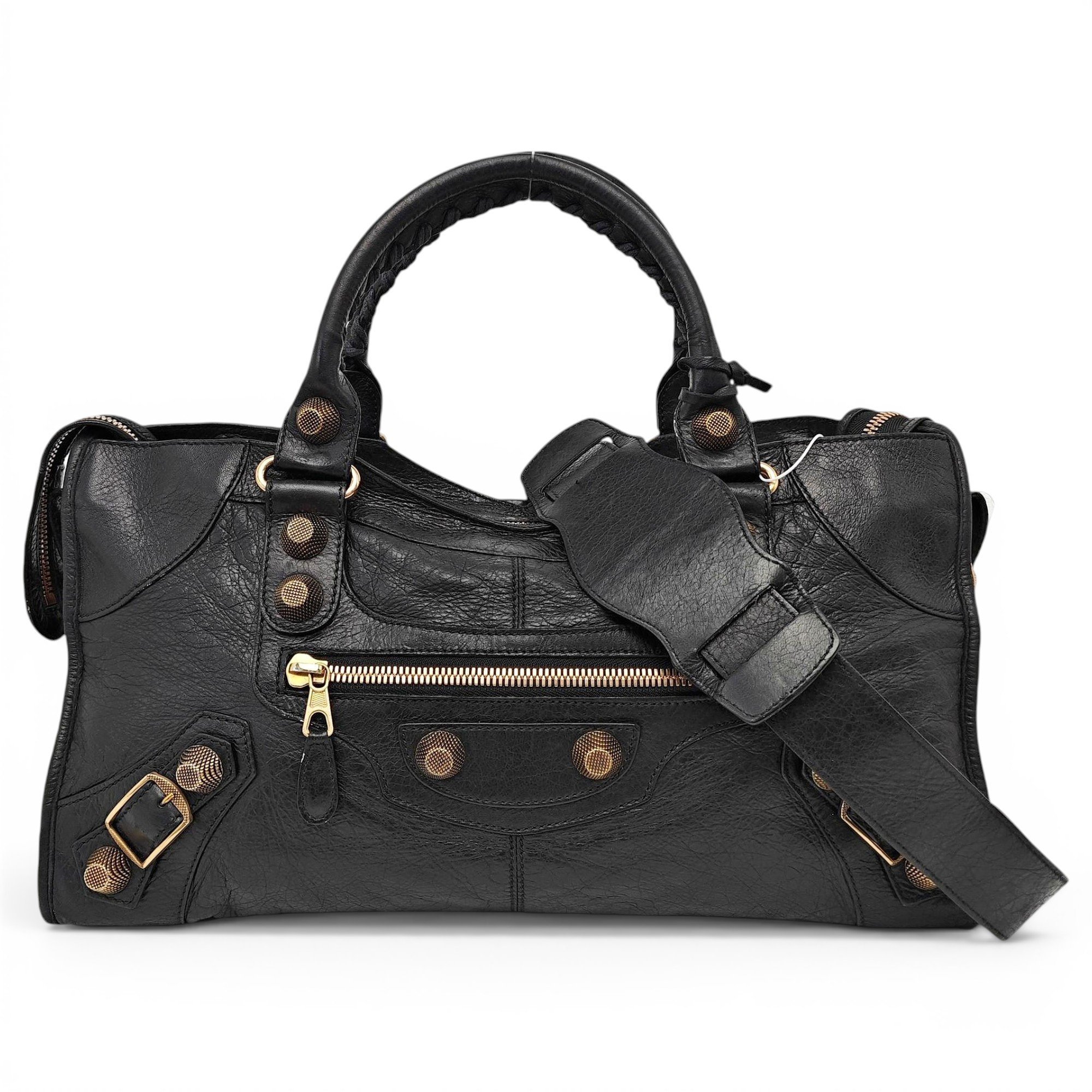 City leather handbag