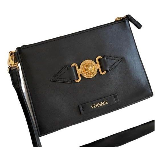 Leather clutch bag