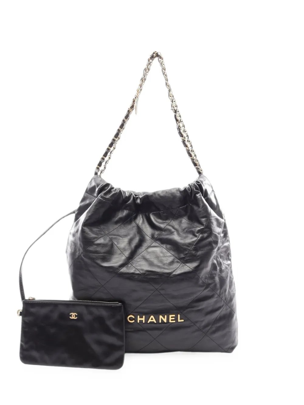 large matelassé Chanel 22 shoulder bag