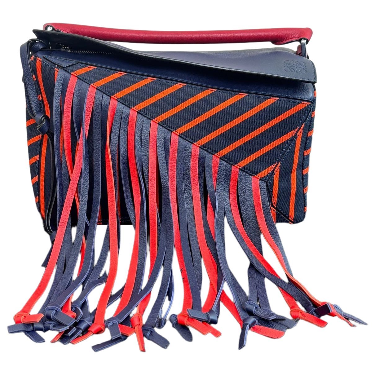 Puzzle leather handbag