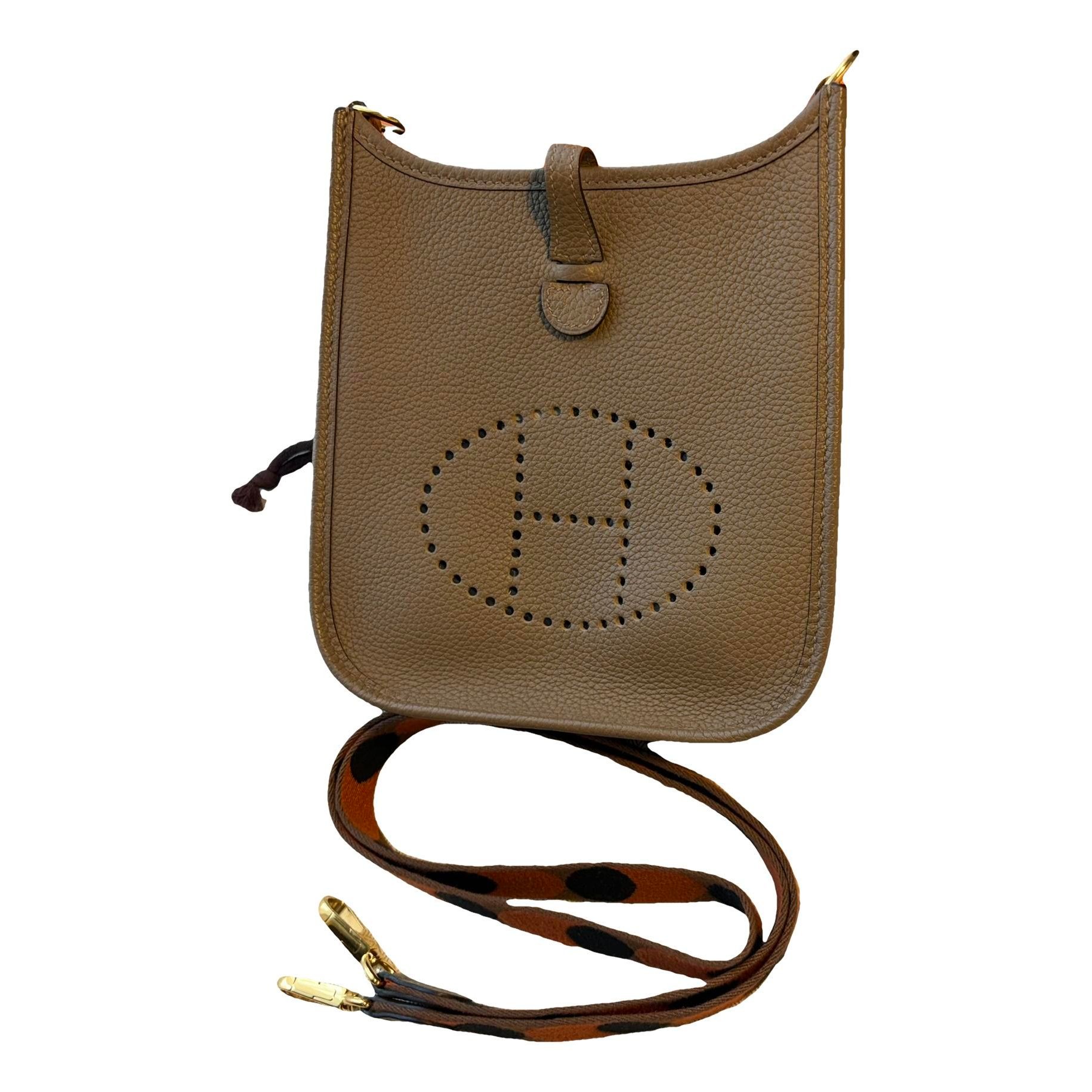 Hermes Mini Evelyne leather crossbody bag