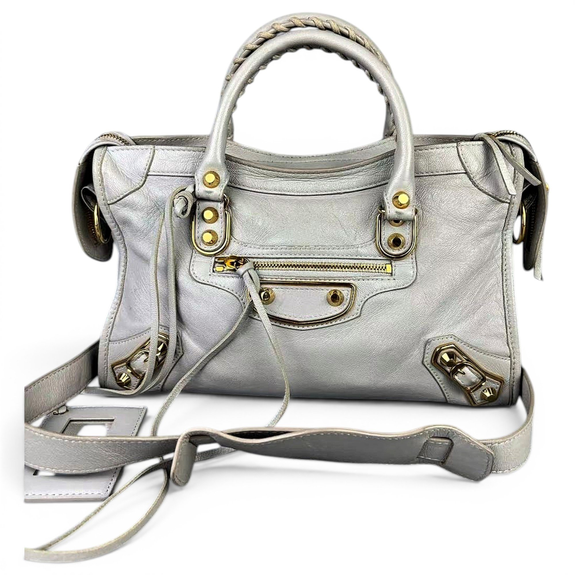 City leather handbag