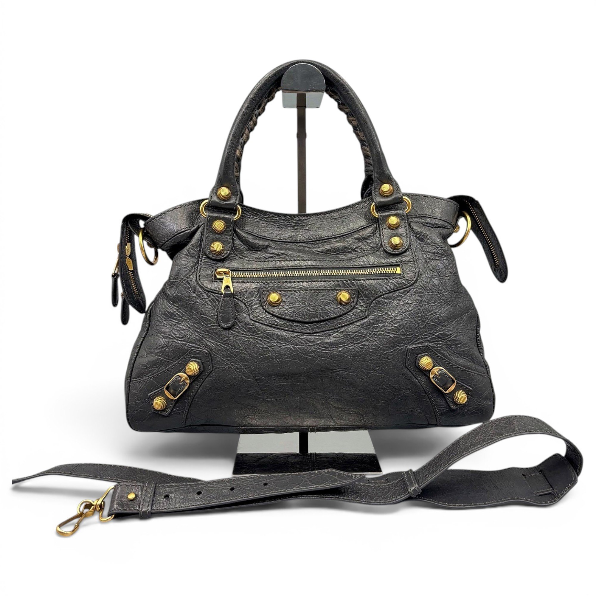 Classic Metalic leather handbag