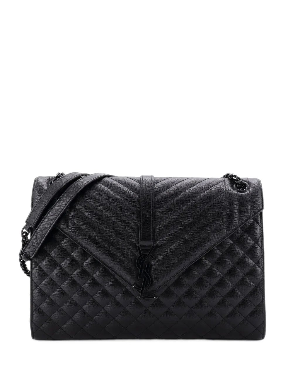Classic Monogram Envelope Satchel Mixed Matelasse Leather Large shoulder bag