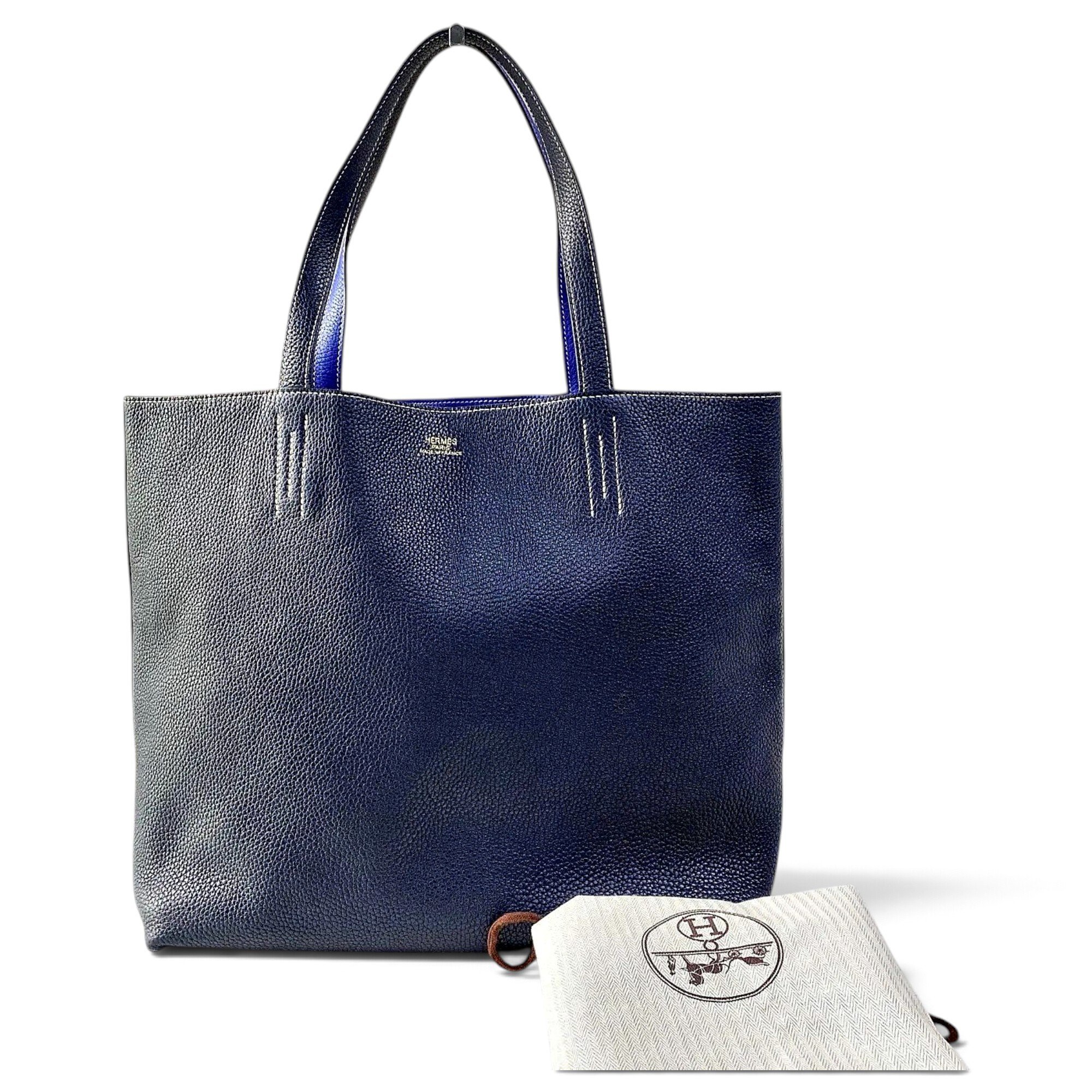 Double sens leather tote