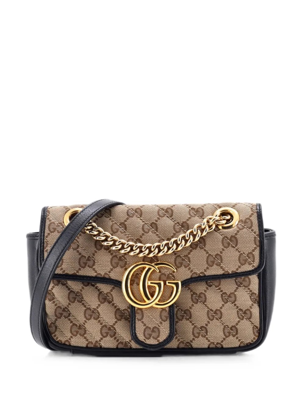 GG Marmont Flap Bag Diagonal Quilted GG Canvas with Leather Mini crossbody bag