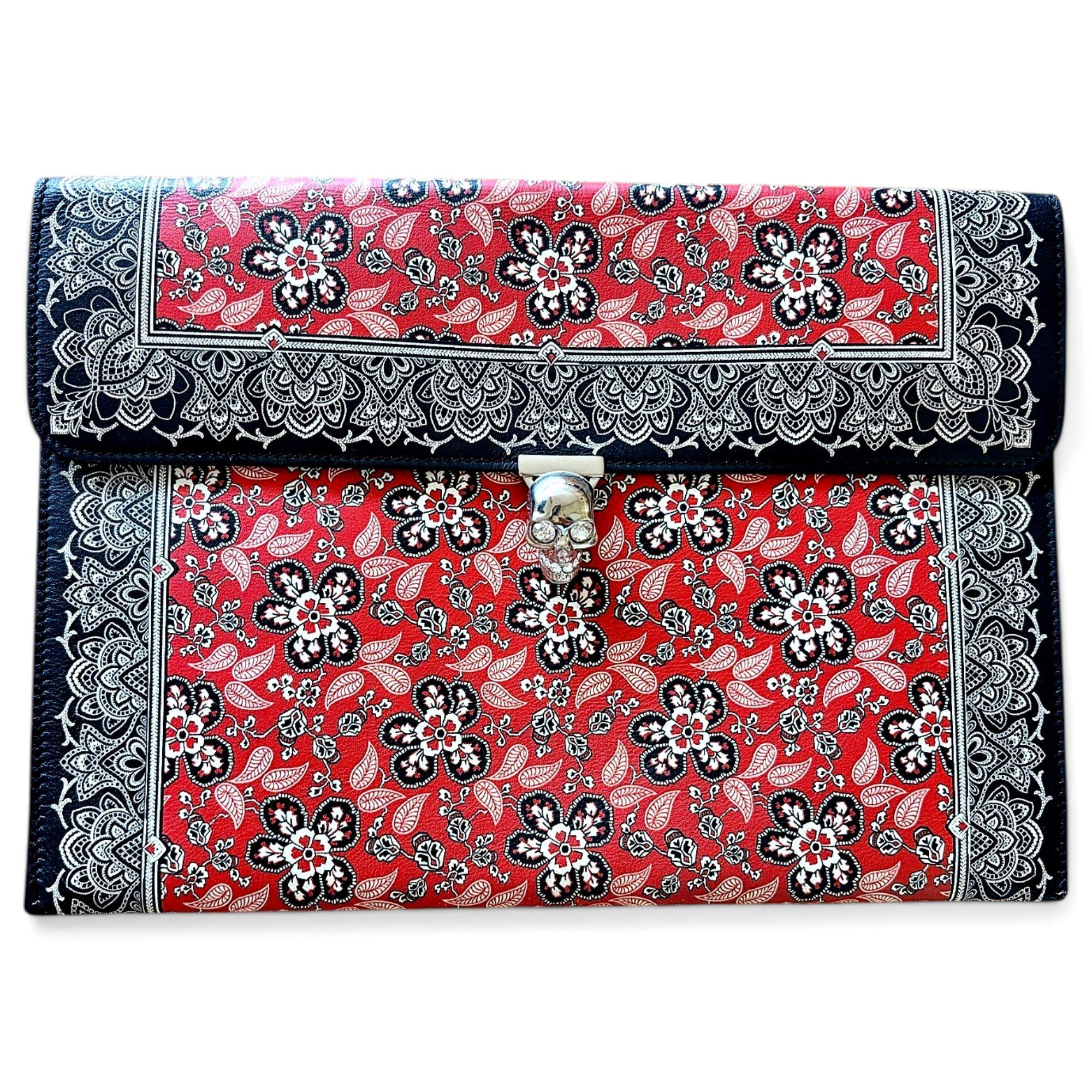 Alexander McQueen Skull leather clutch bag