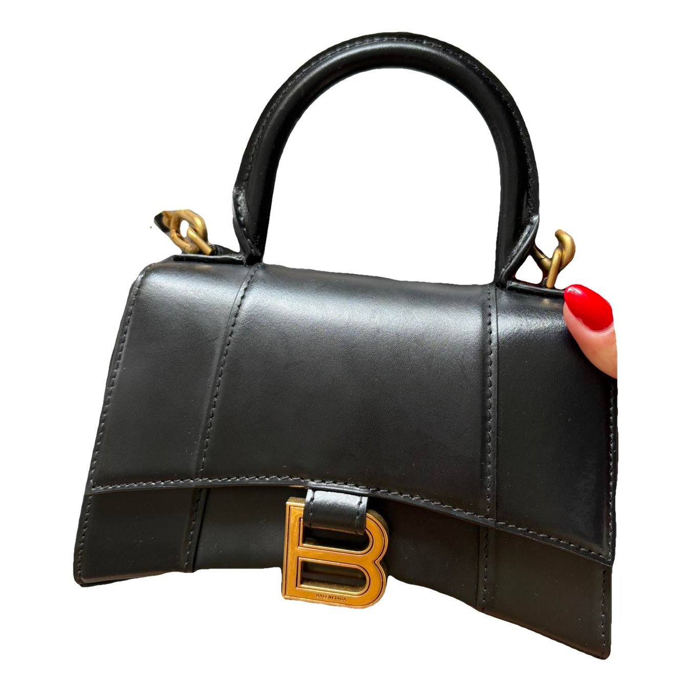 Hourglass leather crossbody bag
