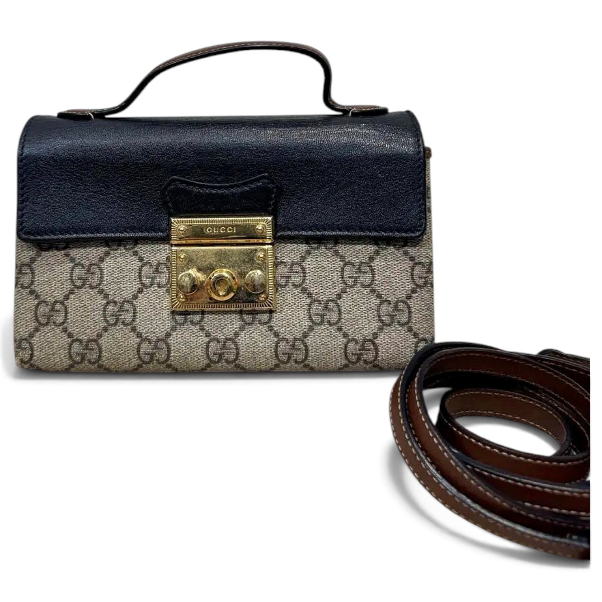 Padlock leather crossbody bag