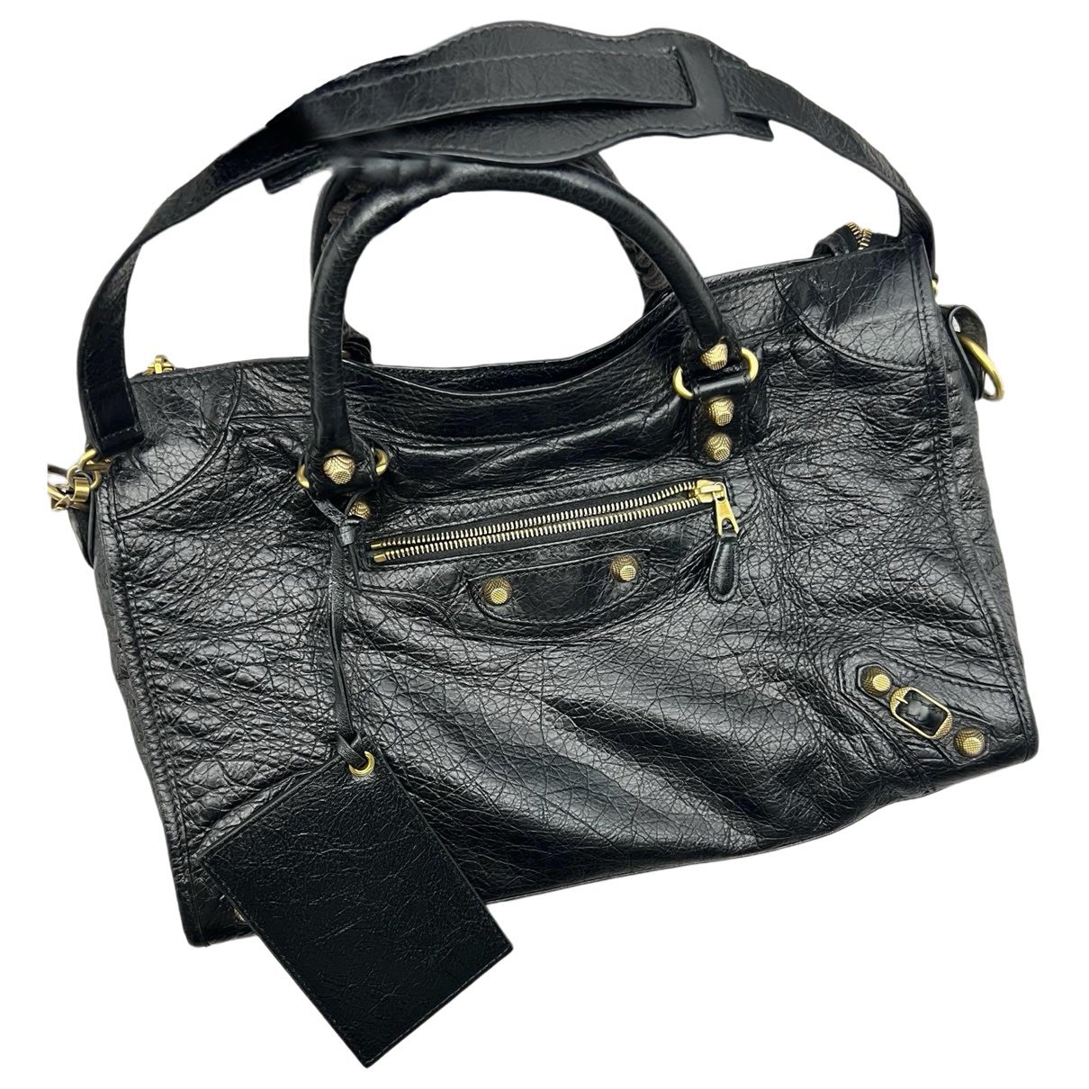 City leather handbag