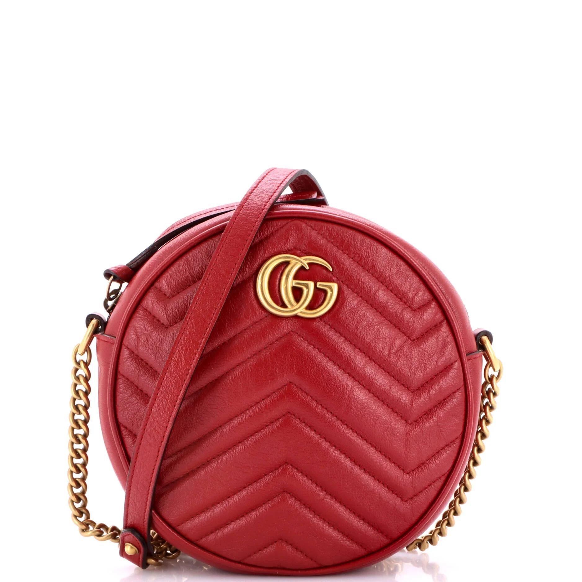 GG Marmont Round leather crossbody bag