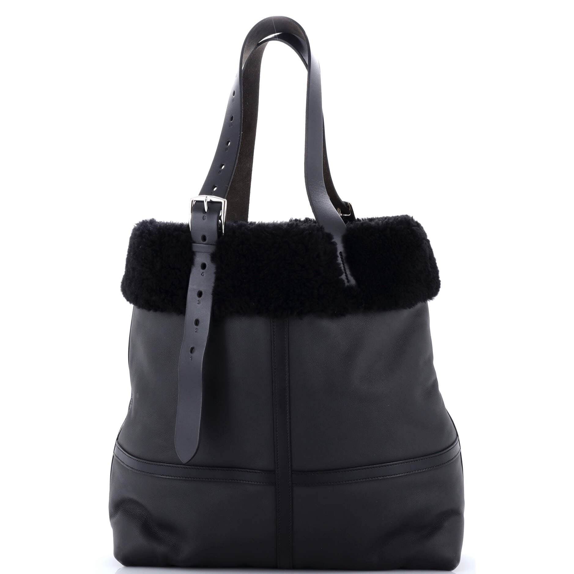 Aviateur Etriviere Shopping Tote Bag Cristobal with Vache Hunter and Shearling