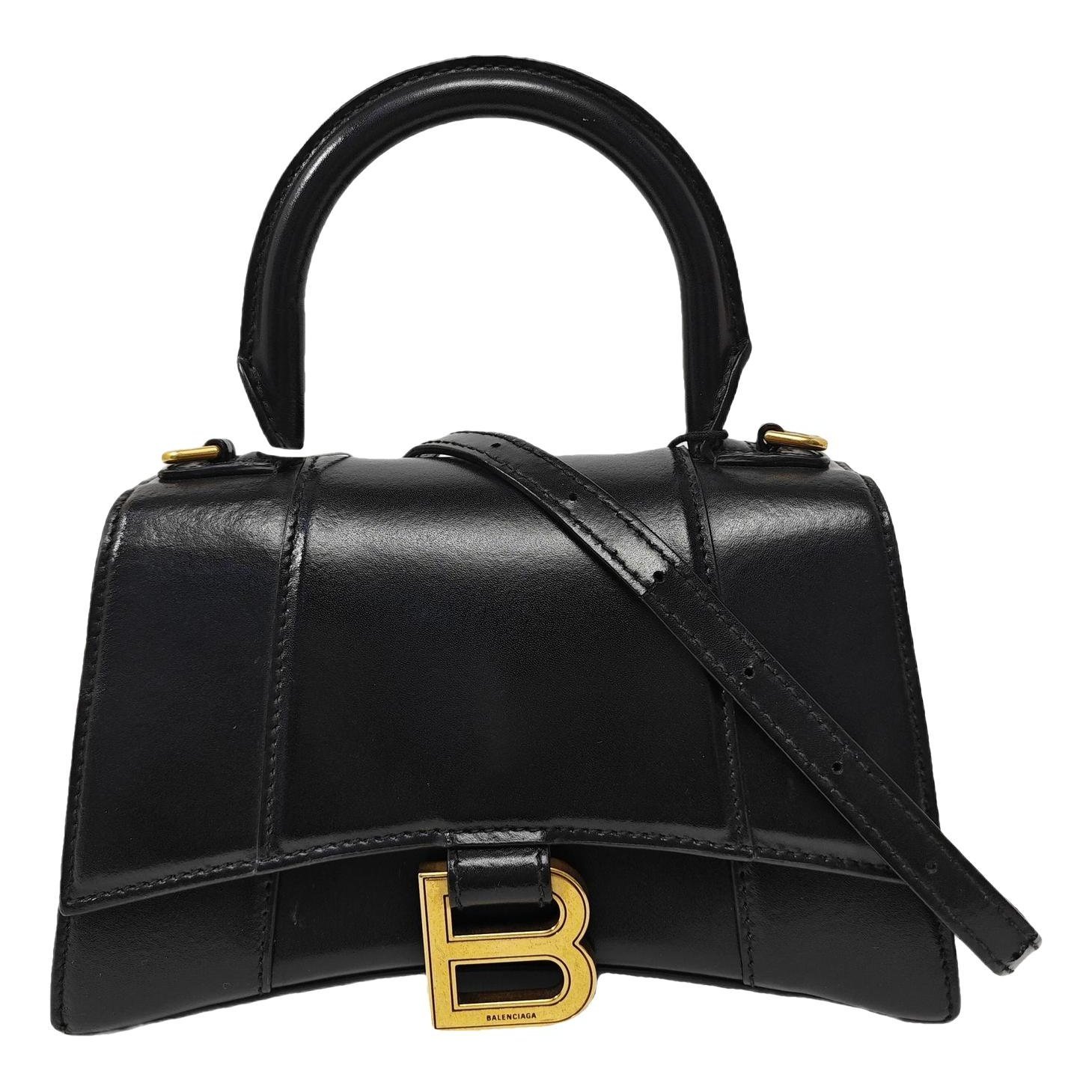 Hourglass leather handbag