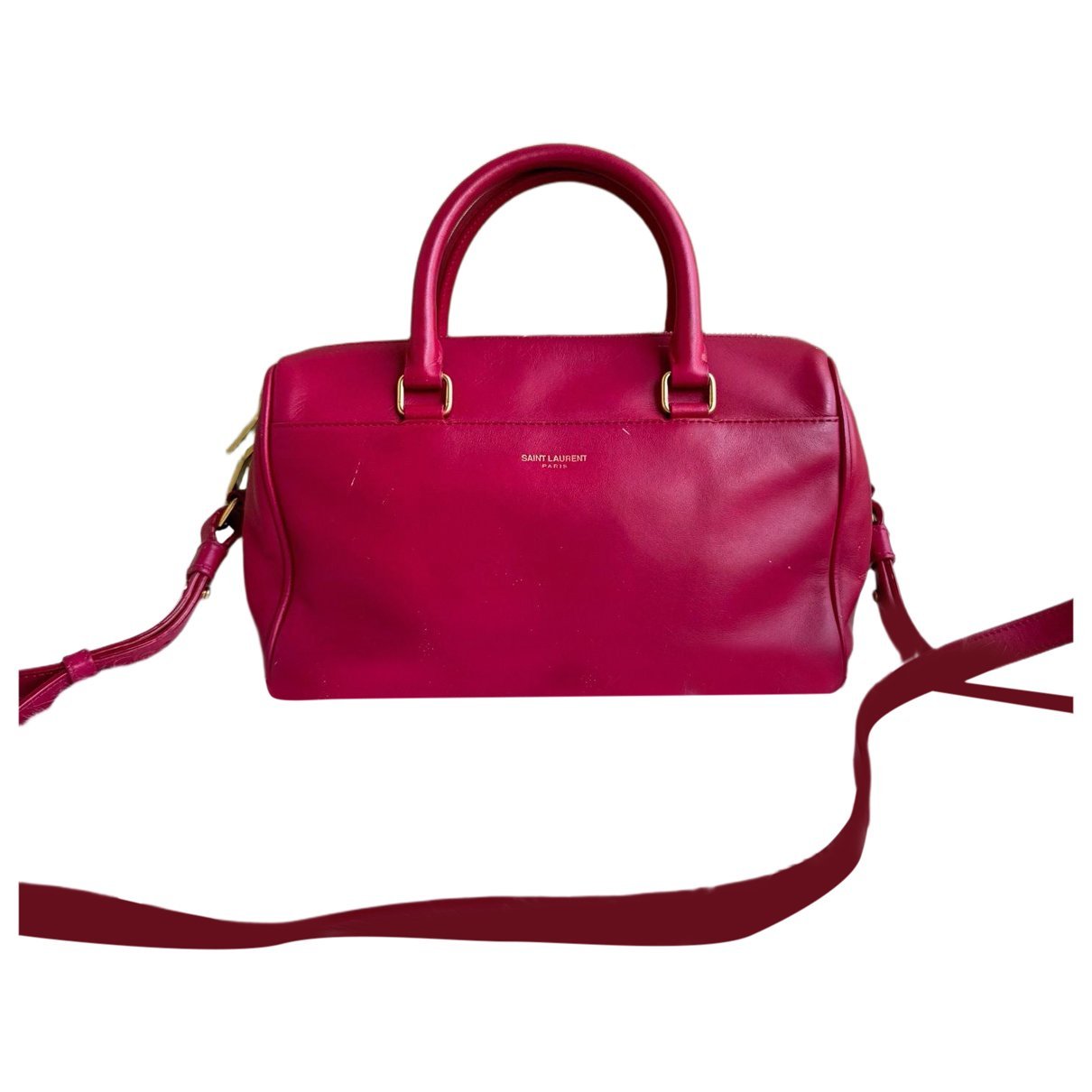 Duffle leather bowling bag