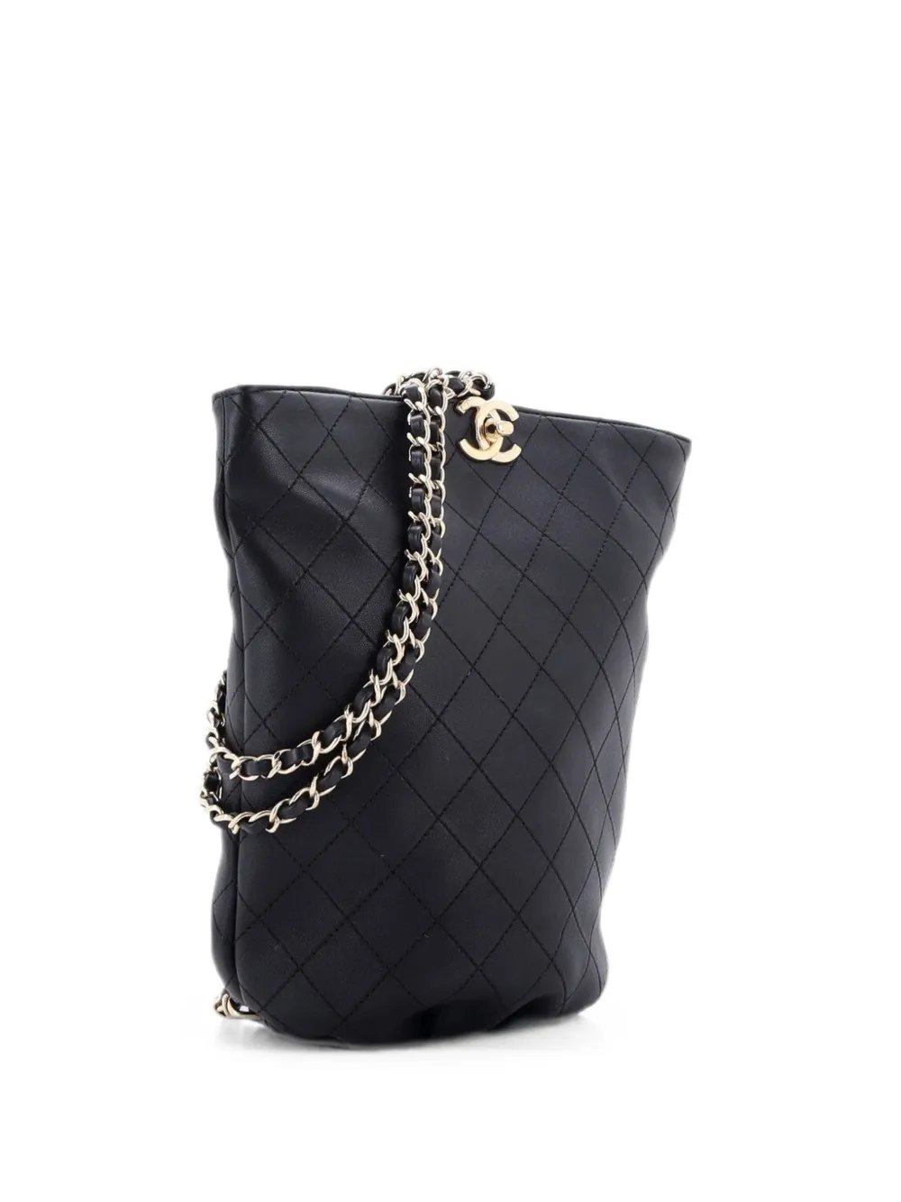 CC Chain Bucket Stitched Calfskin backpack