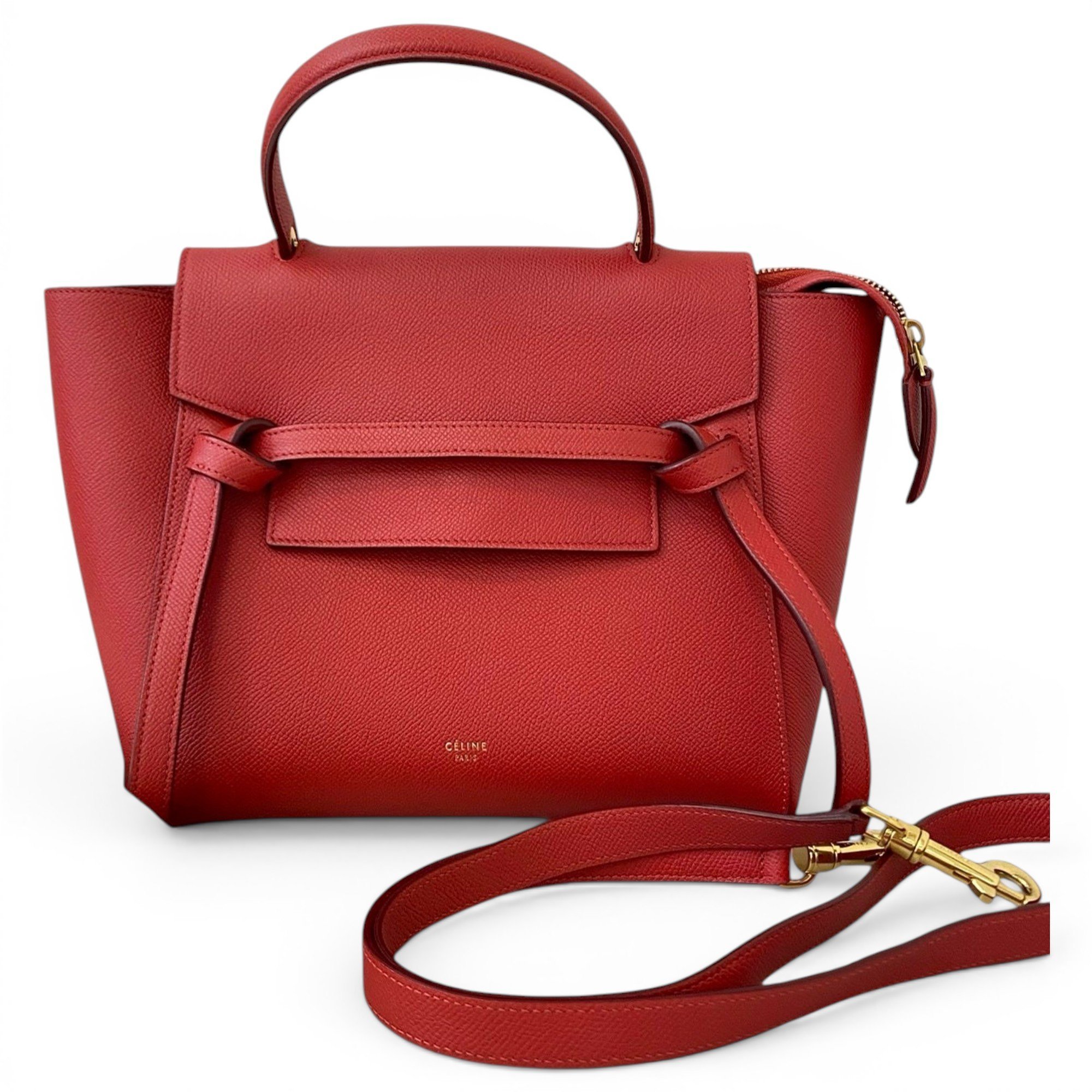 Belt leather handbag
