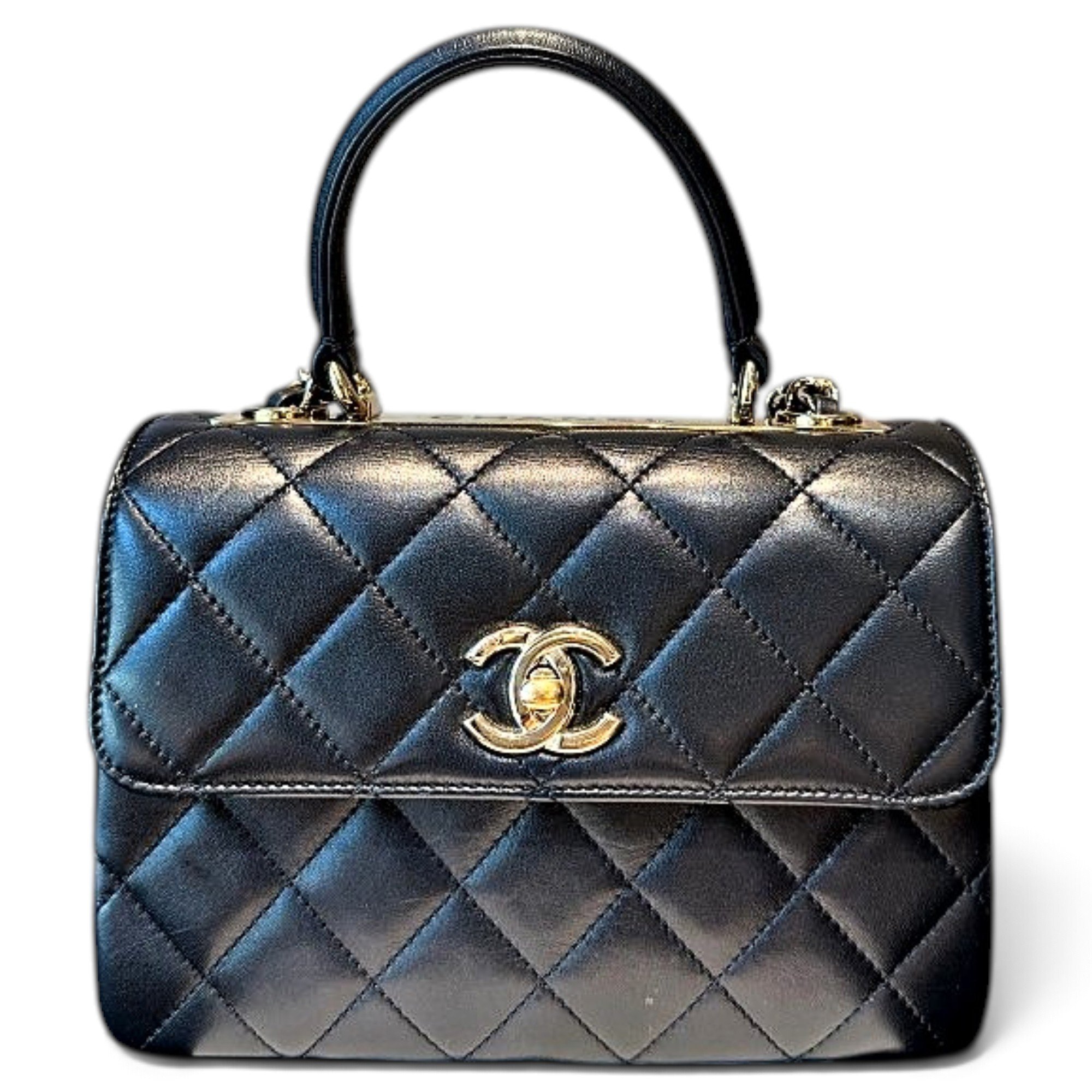 Trendy CC leather handbag