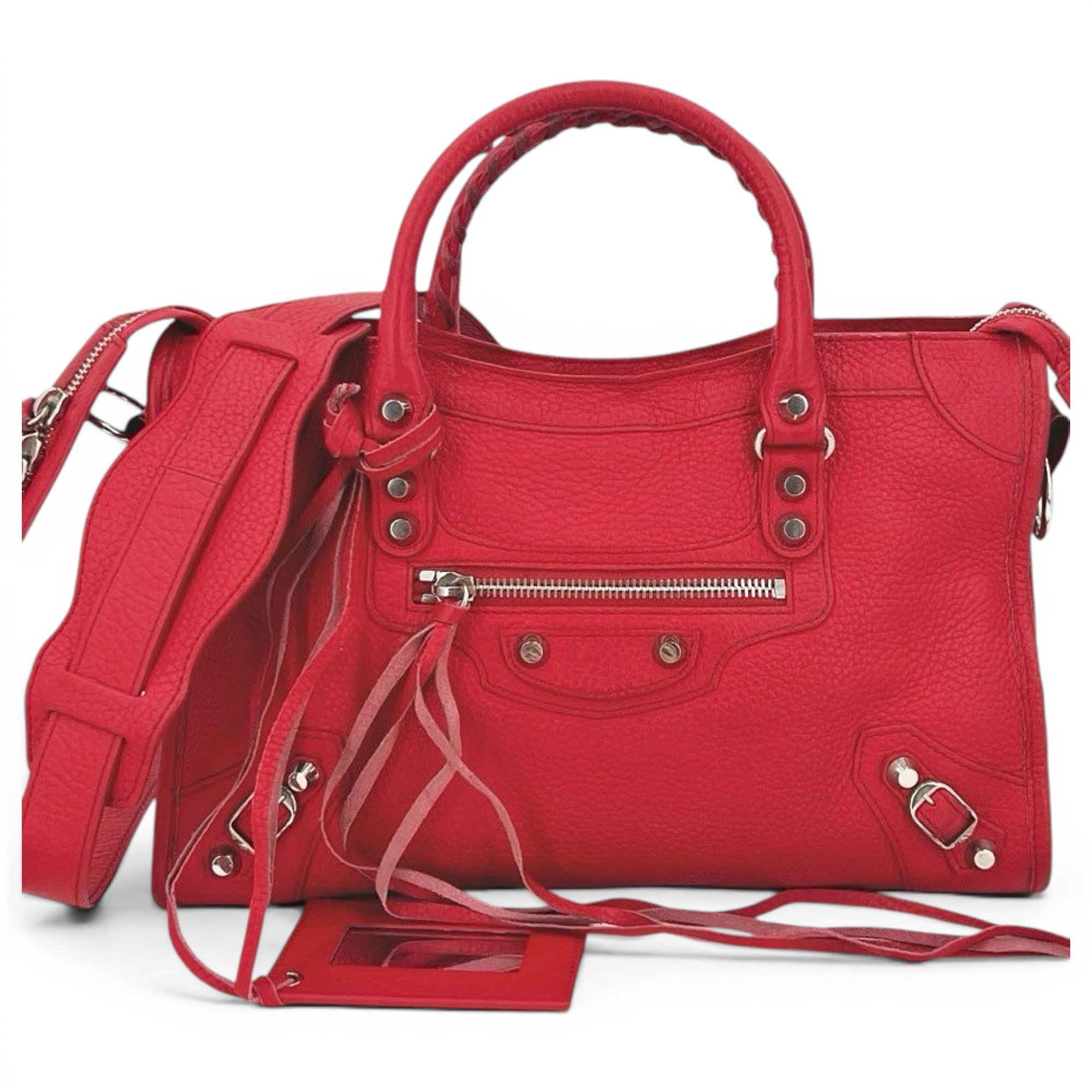 City leather handbag