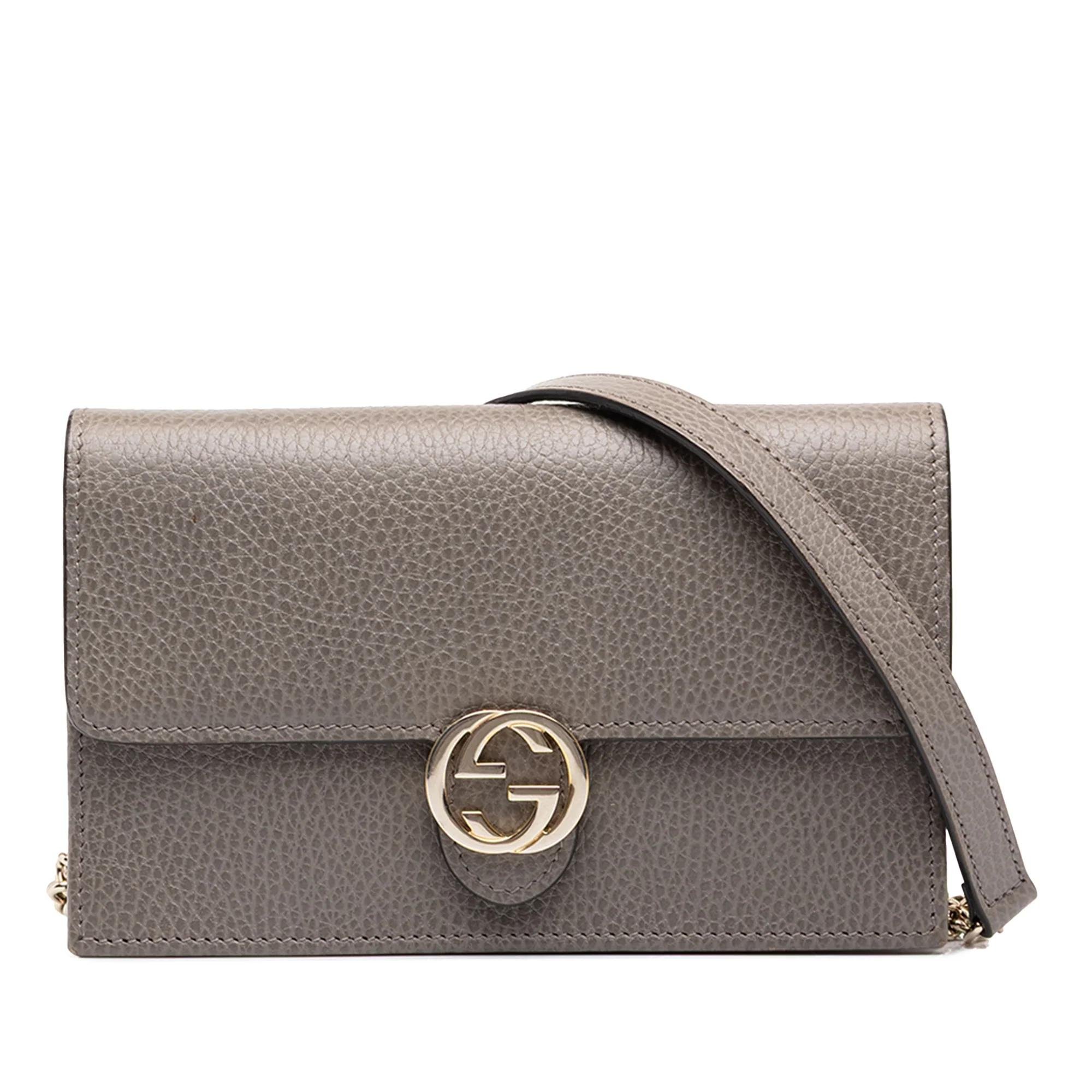 Interlocking leather handbag