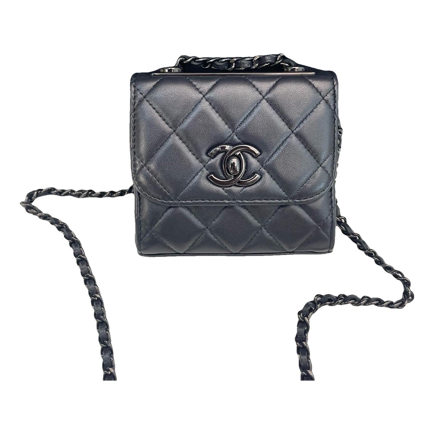 Trendy CC leather crossbody bag