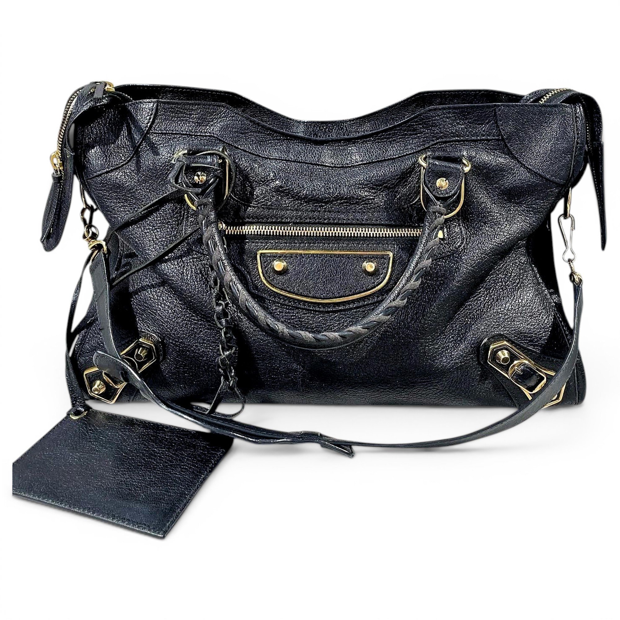 City leather handbag
