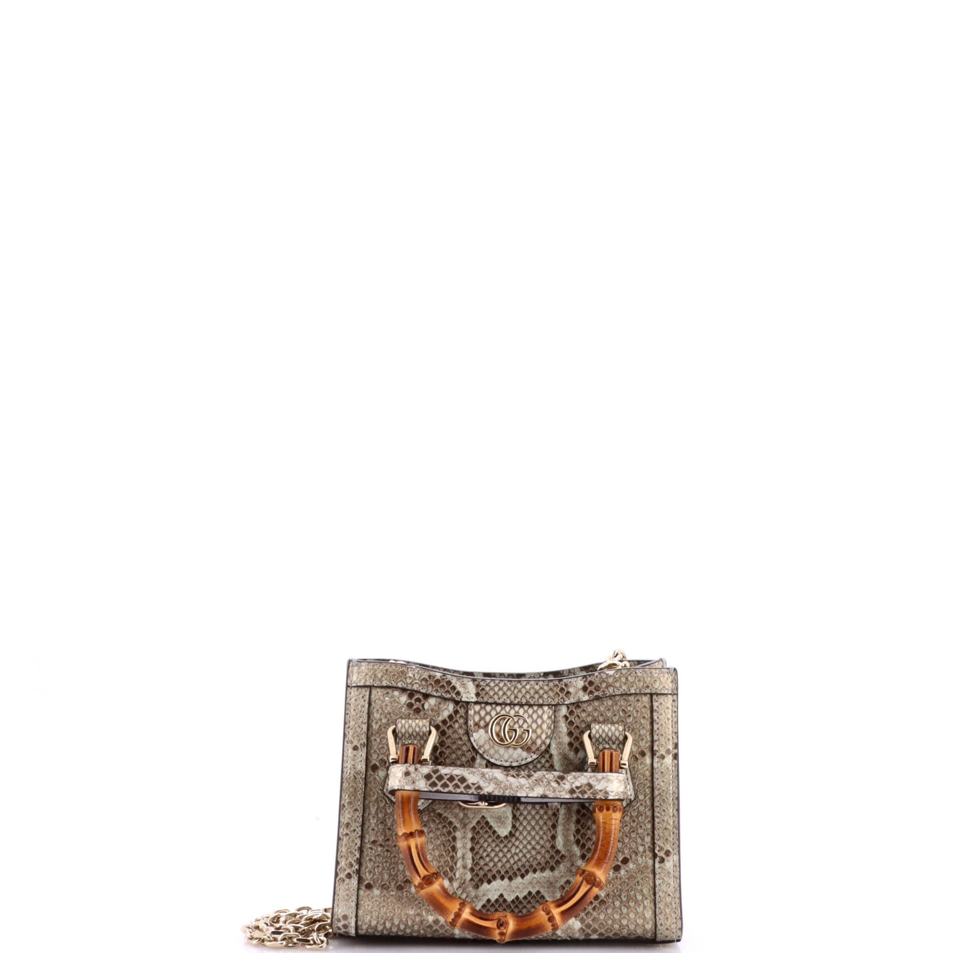 Diana NM Bamboo Handle Tote Python Mini