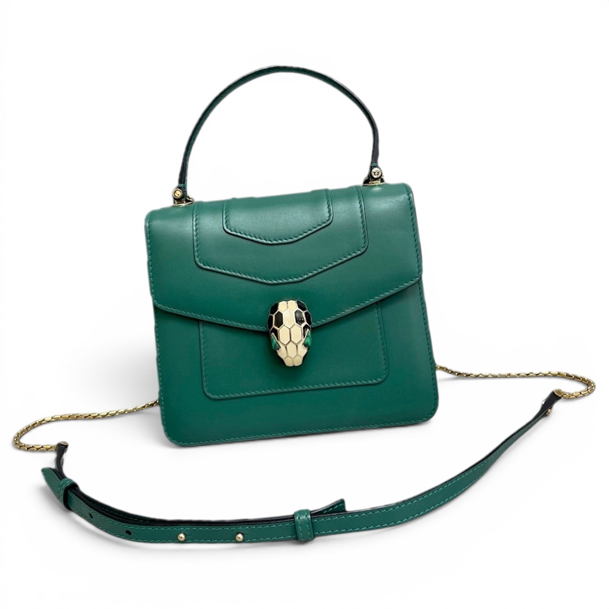 Serpenti leather handbag
