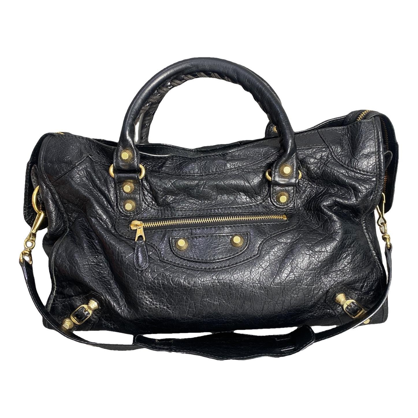 City leather handbag