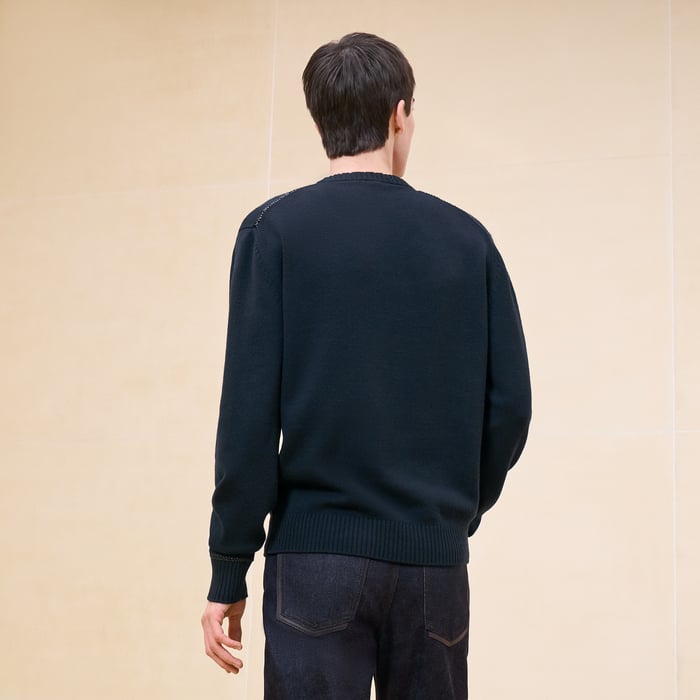 Marine "Detail Cuir Tresse" Crewneck Sweater