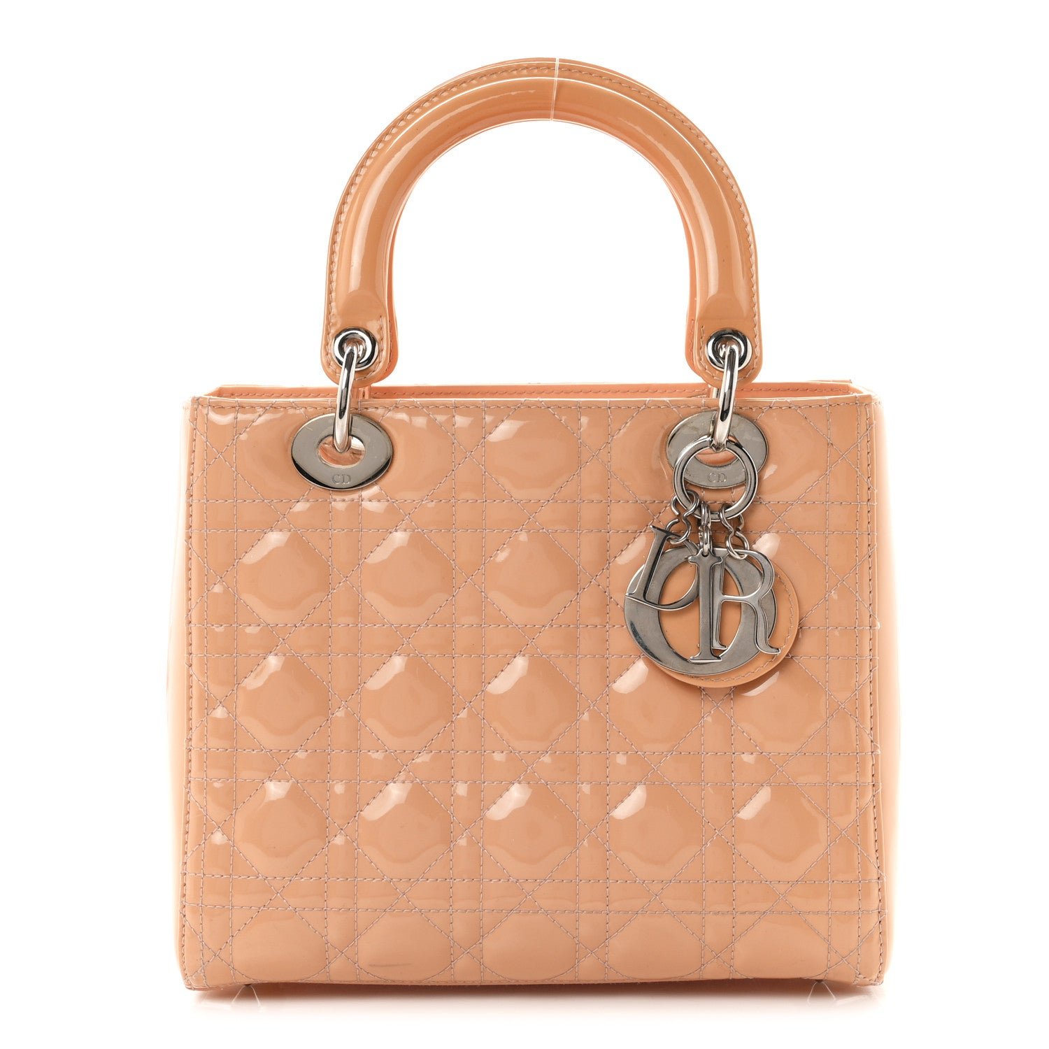 Christian Dior Patent Cannage Medium Lady Dior Rose Clair