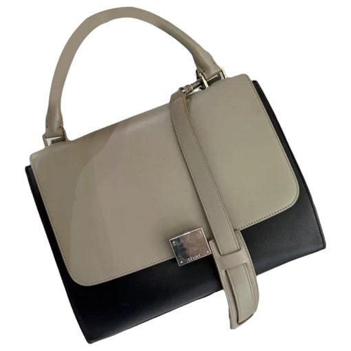 Trapèze leather handbag