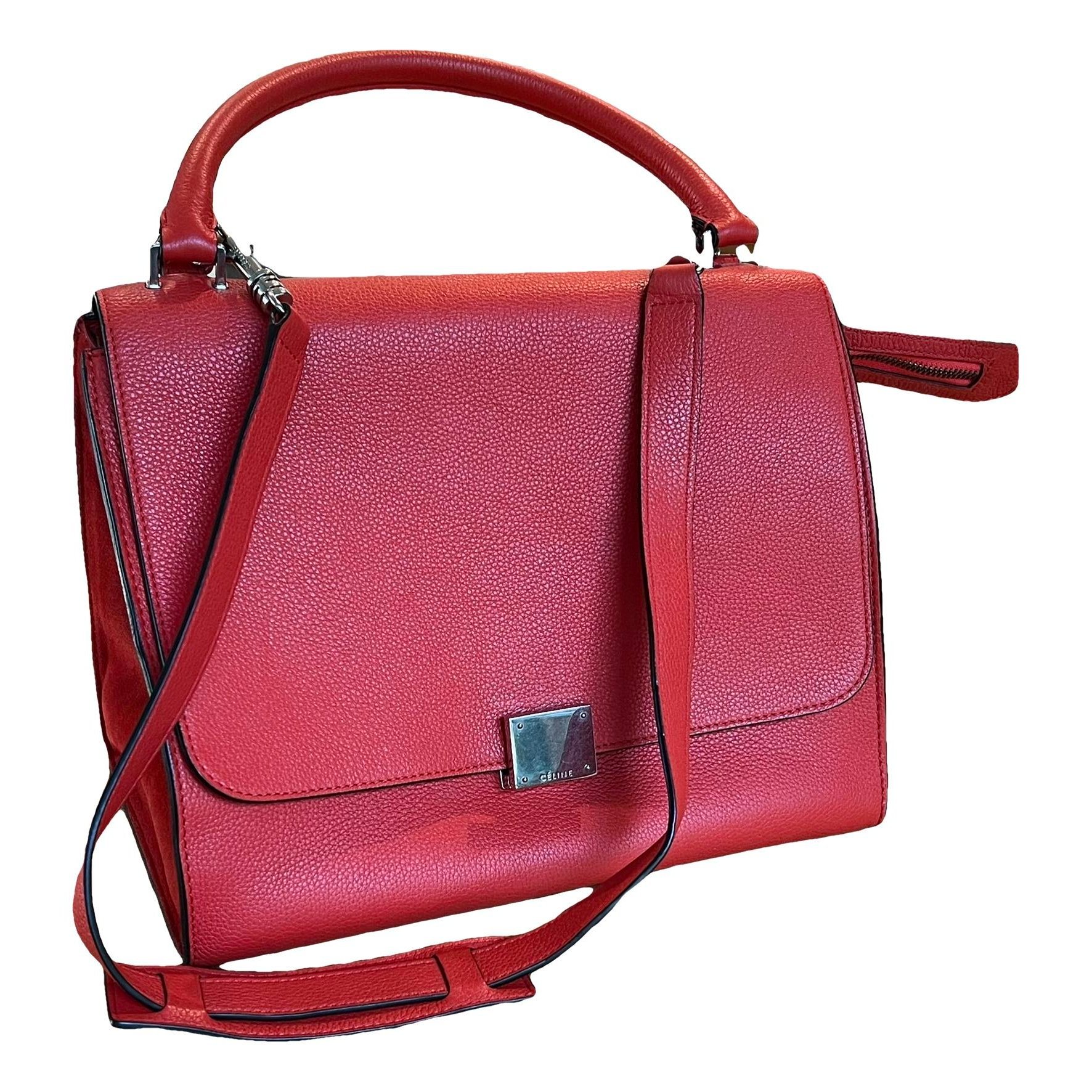 Trapèze leather handbag